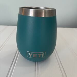 YETI 10oz Rambler Teal Wine Cocktail Bar Dishwasher Safe No Lid